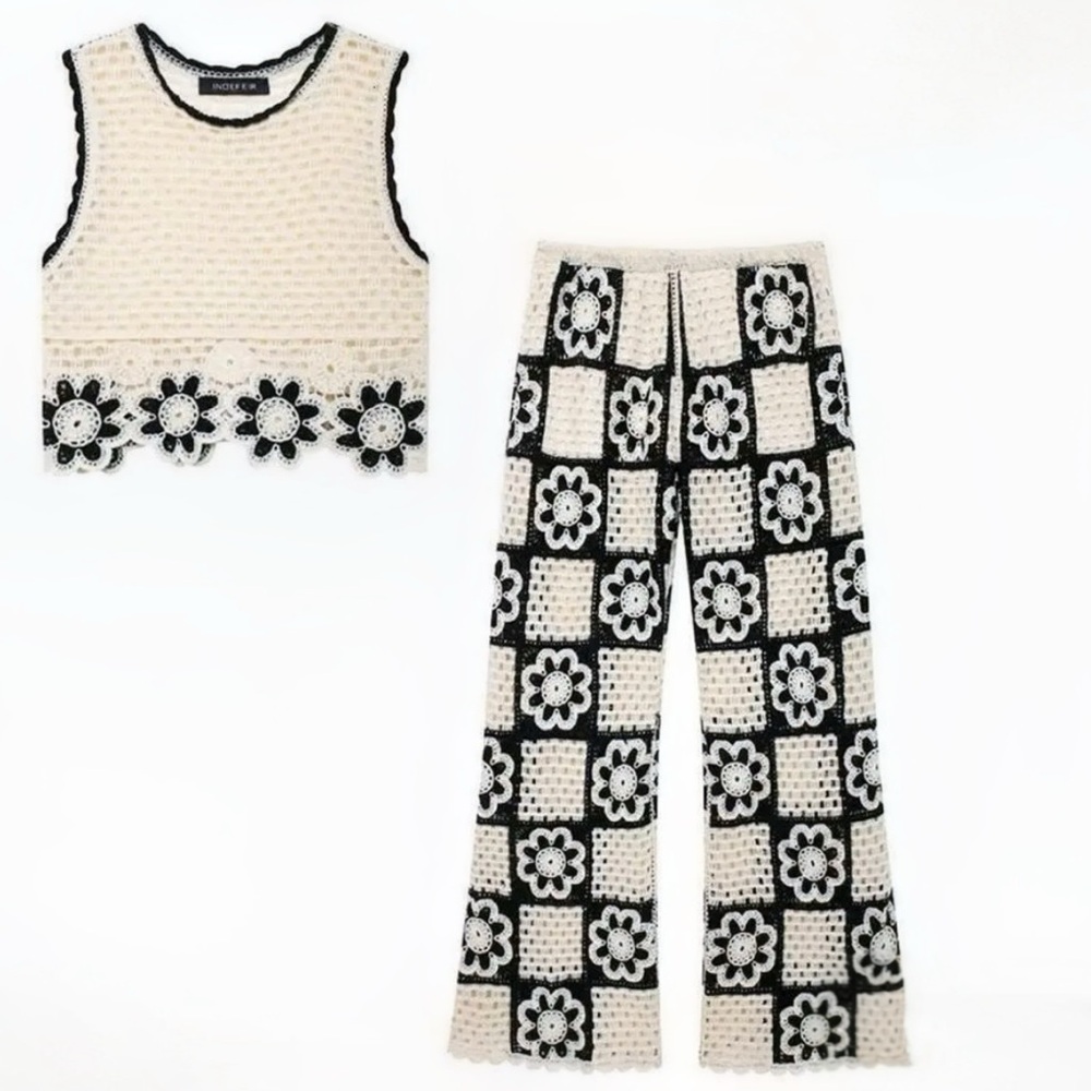 Black and Cream Crochet Set